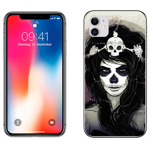 Наклейка на Телефон Apple iPhone 12 Santa Muerte,  купить в Москве – интернет-магазин Allskins, муерте
