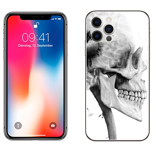 Наклейка на Телефон Apple iPhone 12 PRO ОДУВАНЧ,  купить в Москве – интернет-магазин Allskins, розыгрыш, прикол, череп, скелет, цветы, идея, металл, rock