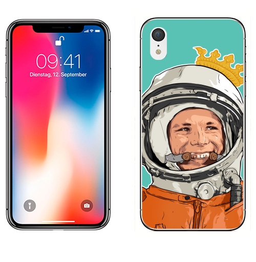 Наклейка на Телефон Apple iPhone XR Гагарин,  купить в Москве – интернет-магазин Allskins, космос, космонавтика