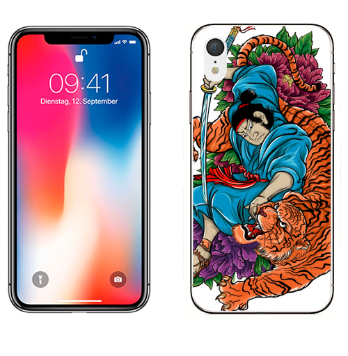 Наклейка на Телефон Apple iPhone XR Меч самурая,  купить в Москве – интернет-магазин Allskins, классика, Япония, самурай, тигры, ориентал, Китай, цветы, японская