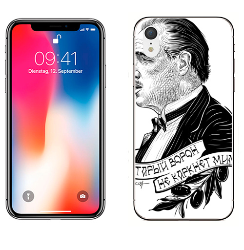 Наклейка на Телефон Apple iPhone XR Старый ворон не каркнет мимо,  купить в Москве – интернет-магазин Allskins, мотивация, мафия