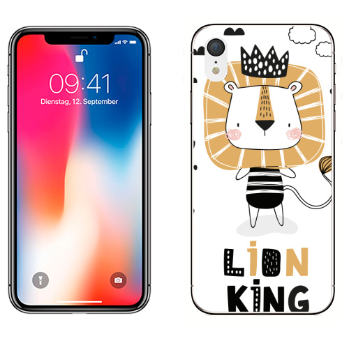 Наклейка на Телефон Apple iPhone XR Король Лев - Принтериум,  купить в Москве – интернет-магазин Allskins, лев, король, мультфильмы, детские, мило, корона, джунглей, safari, lion