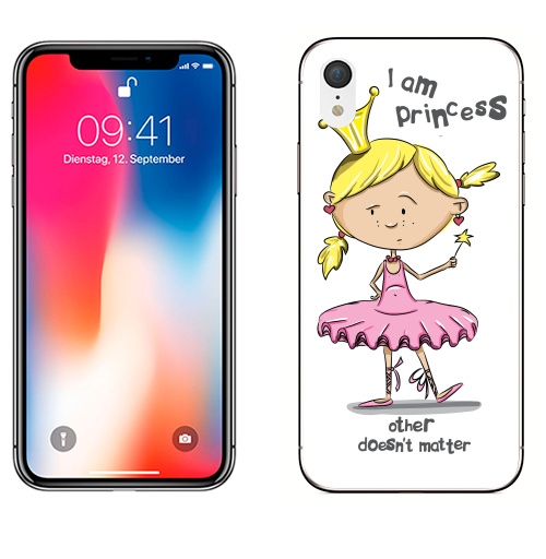 Наклейка на Телефон Apple iPhone XR I'm princess,  купить в Москве – интернет-магазин Allskins, продажи_надписи, 300 Лучших работ, надписи на английском, 8 марта, волнует, детские, принцесса, надписи