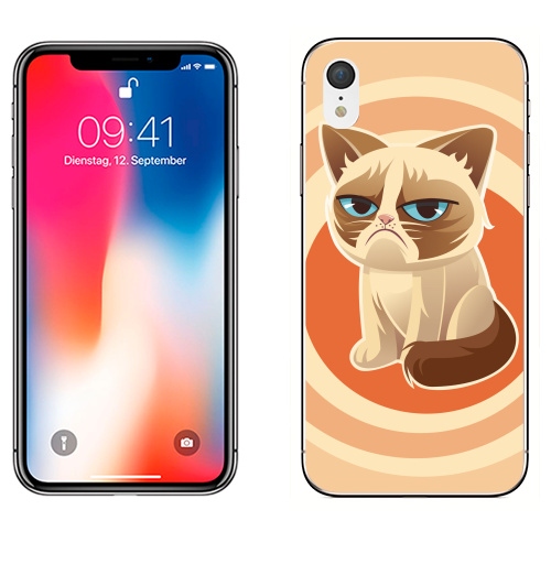 Наклейка на Телефон Apple iPhone XR Сурове, грустне, котячне,  купить в Москве – интернет-магазин Allskins, милые животные, 300 Лучших работ, любовь, кошка, персонажи, женские