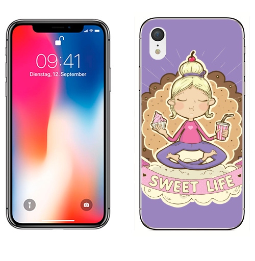 Наклейка на Телефон Apple iPhone XR Sweet ,  купить в Москве – интернет-магазин Allskins, розовый, сладости, детские