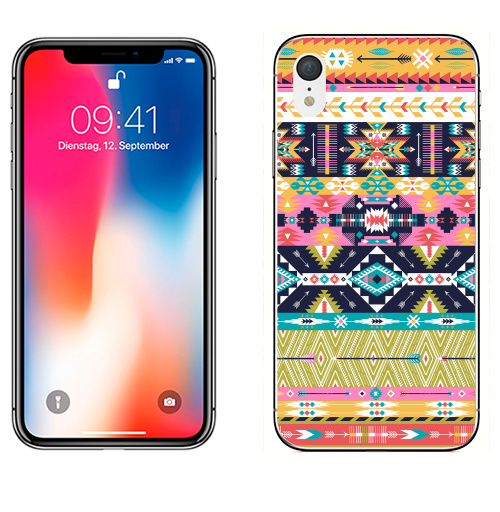 Наклейка на Телефон Apple iPhone XR Декоративный орнамент в американском стили,  купить в Москве – интернет-магазин Allskins, паттерн, Мексика, текстура, навахо, модный, Перуанская, мода, текстиль