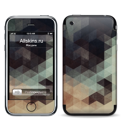 Наклейка на Телефон Apple iPhone 3G, 3Gs облако,  купить в Москве – интернет-магазин Allskins, градиент, гранж, абстракция, треугольники, геометрия