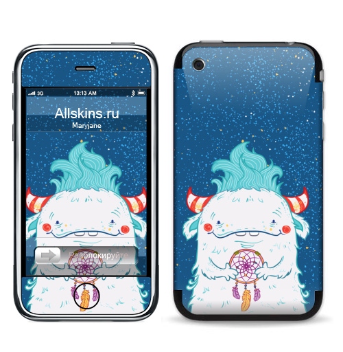 Наклейка на Телефон Apple iPhone 3G, 3Gs Ловец снов Флози,  купить в Москве – интернет-магазин Allskins, ловец, снов, детские, животные, прикол, доброта, космос, монстры