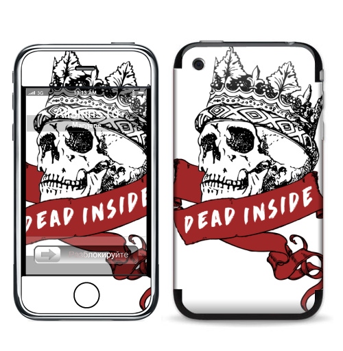Наклейка на Телефон Apple iPhone 3G, 3Gs Мертв внутри,  купить в Москве – интернет-магазин Allskins, череп, смерть