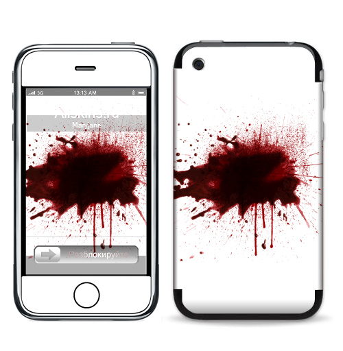 Наклейка на Телефон Apple iPhone 3G, 3Gs Я  в  порядке,  купить в Москве – интернет-магазин Allskins, порядок, кровь, выстрелы, брызги, красный, надписи