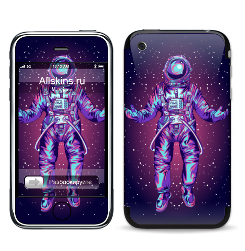 Наклейка на Телефон Apple iPhone 3G, 3Gs Космическая левитация,  купить в Москве – интернет-магазин Allskins, космос, звезда, синий