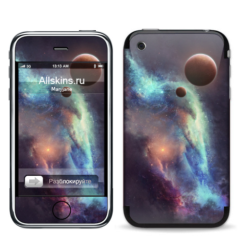 Наклейка на Телефон Apple iPhone 3G, 3Gs Красные планеты,  купить в Москве – интернет-магазин Allskins, космос, земля, туманность, звезда, небо, галактика, фантастика, паттерн, искусство, концепт