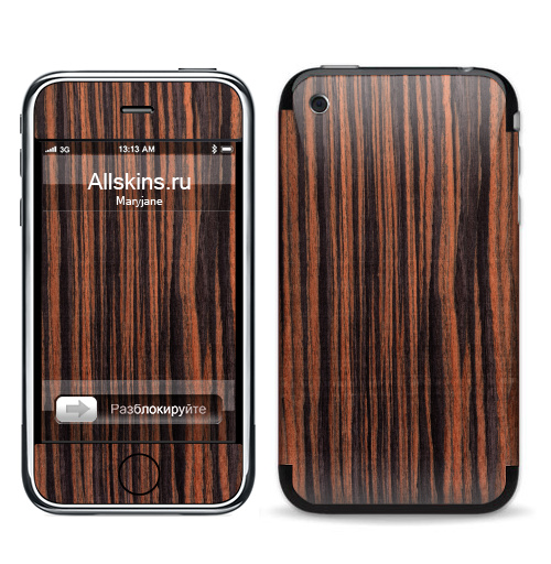 Наклейка на Телефон Apple iPhone 3G, 3Gs Woody skin - пленка под дерево,  купить в Москве – интернет-магазин Allskins, лес, паттерн, текстура