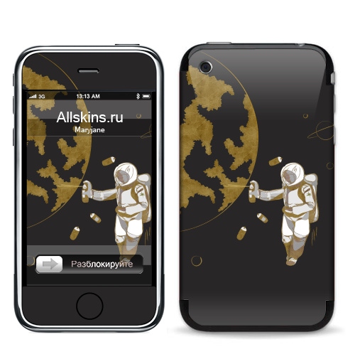 Наклейка на Телефон Apple iPhone 3G, 3Gs Космо,  купить в Москве – интернет-магазин Allskins, 300 Лучших работ, граффити, космос, рождение