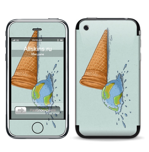 Наклейка на Телефон Apple iPhone 3G, 3Gs Вот, блин!,  купить в Москве – интернет-магазин Allskins, апокалипсис, мороженое, земля, взрыв, космос, 300 Лучших работ