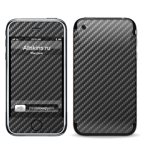 Наклейка на Телефон Apple iPhone 3G, 3Gs Carbon Fiber Texture,  купить в Москве – интернет-магазин Allskins, крабон, текстура, 300 Лучших работ