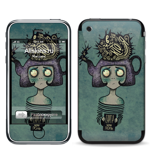 Наклейка на Телефон Apple iPhone 3G, 3Gs Чайнутая,  купить в Москве – интернет-магазин Allskins, графика, персонажи