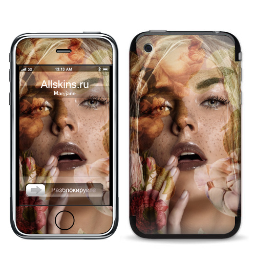 Наклейка на Телефон Apple iPhone 3G, 3Gs Осенняя девушка,  купить в Москве – интернет-магазин Allskins, осень, девушка, фотография