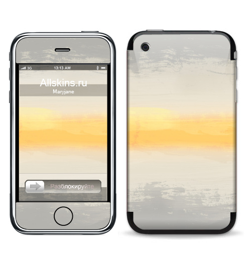 Наклейка на Телефон Apple iPhone 3G, 3Gs Лучик света,  купить в Москве – интернет-магазин Allskins, серый, желтый, узор, текстура, паттерн