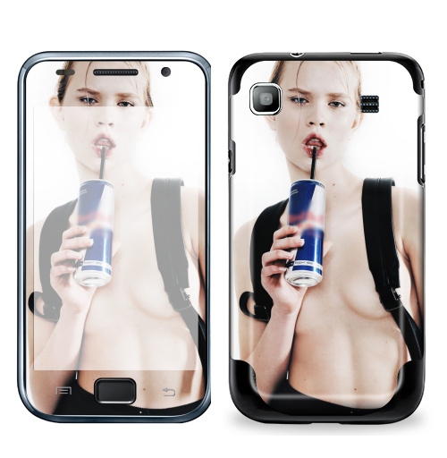 Наклейка на Телефон Samsung Galaxy S Plus Девочка с трубочкой,  купить в Москве – интернет-магазин Allskins, модели, секс, фотография
