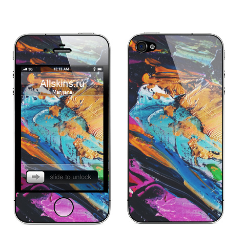 Наклейка на Телефон Apple iPhone 4S, 4 Акрил,  купить в Москве – интернет-магазин Allskins, аллаприма, мазки, абстракция, масло, масляная, краски, акрил, плакат