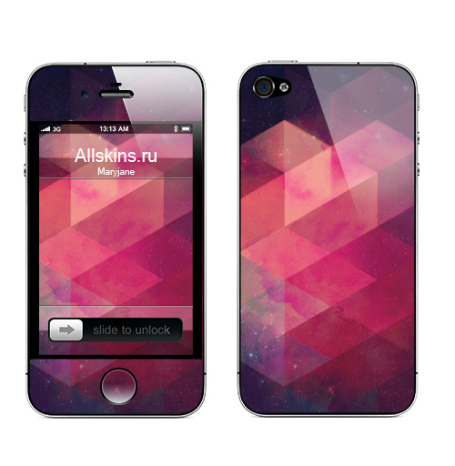 Наклейка на Телефон Apple iPhone 4S, 4 Вспышка,  купить в Москве – интернет-магазин Allskins, любовь, сердце, красный, геометрия, треугольники, креативный
