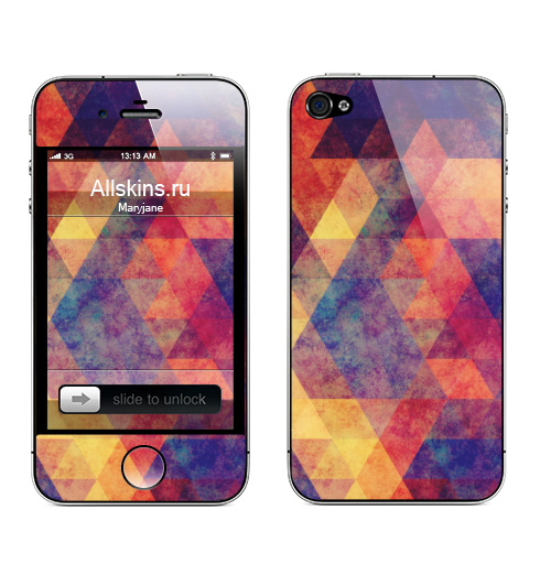 Наклейка на Телефон Apple iPhone 4S, 4 Геометрия,  купить в Москве – интернет-магазин Allskins, абстракция, треугольник, красный, геометрия