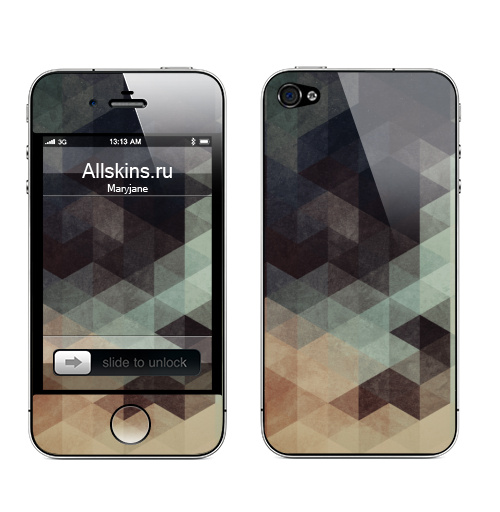 Наклейка на Телефон Apple iPhone 4S, 4 облако,  купить в Москве – интернет-магазин Allskins, градиент, гранж, абстракция, треугольники, геометрия