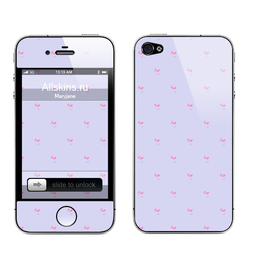 Наклейка на Телефон Apple iPhone 4S, 4 Фламинго,  купить в Москве – интернет-магазин Allskins, садовый, фламинго, птицы, паттерн