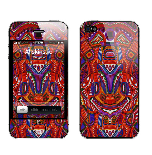 Наклейка на Телефон Apple iPhone 4S, 4 Ткань мира,  купить в Москве – интернет-магазин Allskins, музыка, абстракция, паттерн, клубная, узор, яркий, вселенная