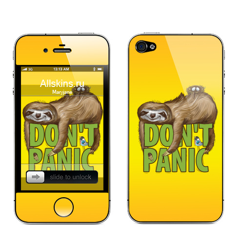 Наклейка на Телефон Apple iPhone 4S, 4 Без паники,  купить в Москве – интернет-магазин Allskins, надписи, релакс, спокойствие, помощь, без, паники, надписи на английском, надписи_продажи