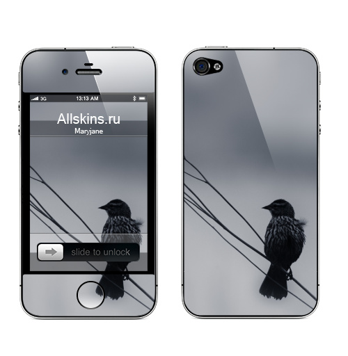 Наклейка на Телефон Apple iPhone 4S, 4 Тоска,  купить в Москве – интернет-магазин Allskins, минимализм, животные