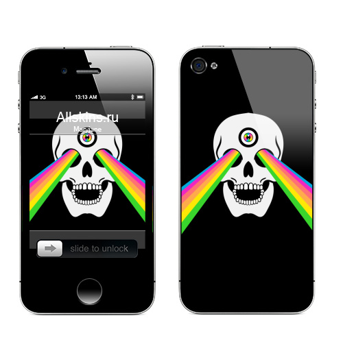Наклейка на Телефон Apple iPhone 4S, 4 Вселенский Разум,  купить в Москве – интернет-магазин Allskins, хэллоуин, гипноз, глаз, хипстер, небо, вселенная, космос, радуга, череп