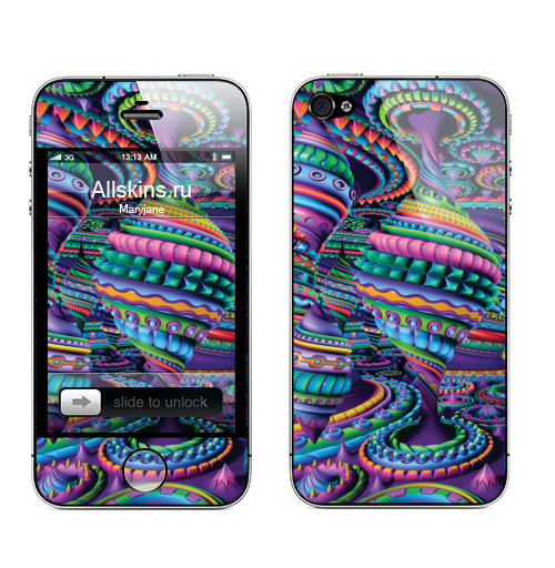 Наклейка на Телефон Apple iPhone 4S, 4 Цветовая карусель,  купить в Москве – интернет-магазин Allskins, паттерн, узор, психоделика, абстракция, сладости, галлюцинации