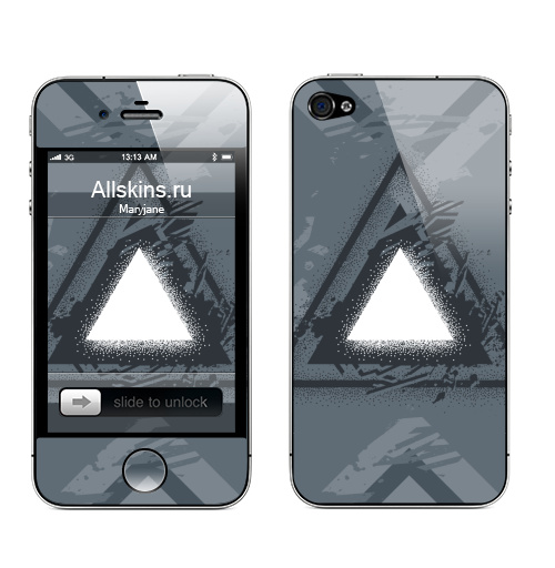 Наклейка на Телефон Apple iPhone 4S, 4 Треугольник света,  купить в Москве – интернет-магазин Allskins, святое, геометрия, треугольник, солнце, гранж