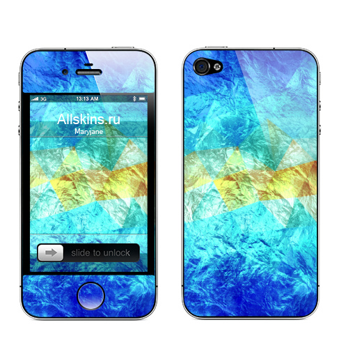 Наклейка на Телефон Apple iPhone 4S, 4 Айсберг,  купить в Москве – интернет-магазин Allskins, лёд, лето, холод, свежесть, прохлада, вода, абстракция