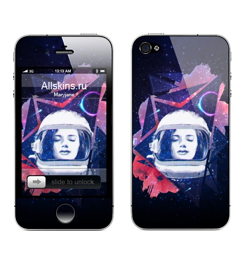 Наклейка на Телефон Apple iPhone 4S, 4 Когда ты просто космос,  купить в Москве – интернет-магазин Allskins, космос, девушка, звезда, музыка