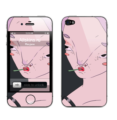 Наклейка на Телефон Apple iPhone 4S, 4 Пузырик,  купить в Москве – интернет-магазин Allskins, девушка, глаз, лицо