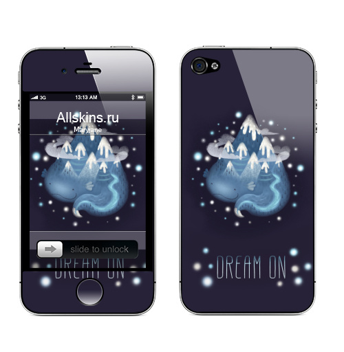 Наклейка на Телефон Apple iPhone 4S, 4 Горный дух,  купить в Москве – интернет-магазин Allskins, синий, мир, мило, мечта, дух, горы