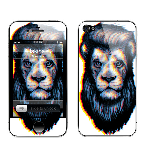Наклейка на Телефон Apple iPhone 4S, 4 Царская стрижка,  купить в Москве – интернет-магазин Allskins, зверушки, волосы, укладка, барбер, лев, стрижка, мода, животные, король