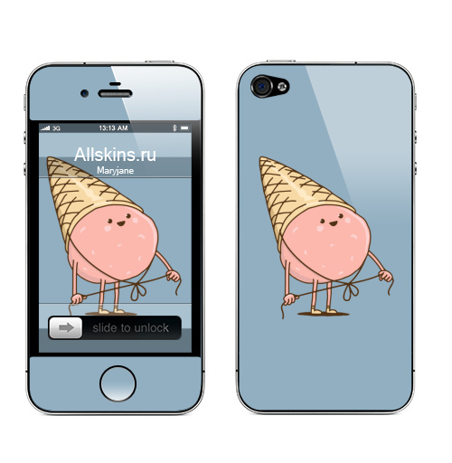 Наклейка на Телефон Apple iPhone 4S, 4 Любимая шапка,  купить в Москве – интернет-магазин Allskins, мороженое, еда, детские