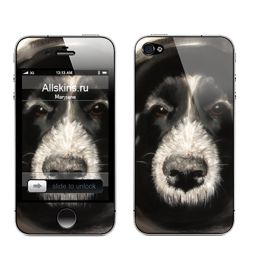 Наклейка на Телефон Apple iPhone 4S, 4 Где я,  купить в Москве – интернет-магазин Allskins, сюрприз, черный, собаки