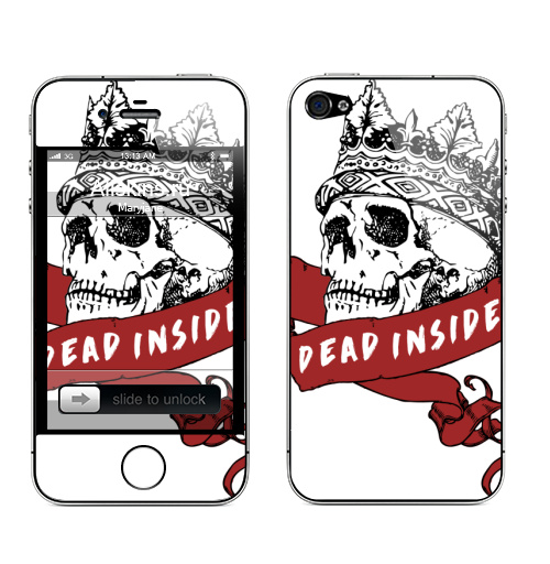 Наклейка на Телефон Apple iPhone 4S, 4 Мертв внутри,  купить в Москве – интернет-магазин Allskins, череп, смерть