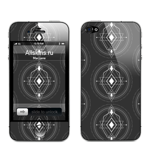 Наклейка на Телефон Apple iPhone 4S, 4 Геометрия сакральная,  купить в Москве – интернет-магазин Allskins, сакральное, геометрия, геометрические, геометрический