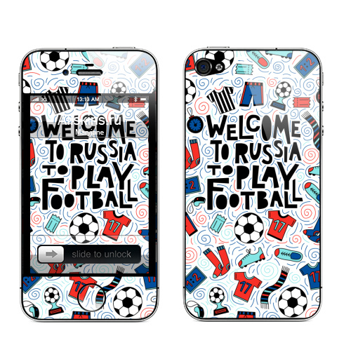 Наклейка на Телефон Apple iPhone 4S, 4 Добро пожаловать в Россию. Футбол,  купить в Москве – интернет-магазин Allskins, футбол, шорты, Чемпионат