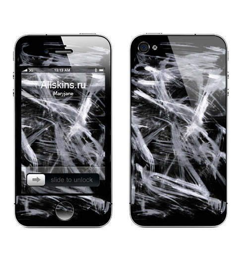 Наклейка на Телефон Apple iPhone 4S, 4 Тьма внутри,  купить в Москве – интернет-магазин Allskins, черный, пятна, тьма, череп, абстракция