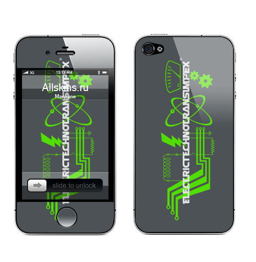 Наклейка на Телефон Apple iPhone 4S, 4 Electrictechnotransimpex,  купить в Москве – интернет-магазин Allskins, гики, техно, символика, психоделика, импекс