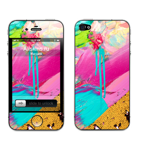 Наклейка на Телефон Apple iPhone 4S, 4 Новый образ,  купить в Москве – интернет-магазин Allskins, краски, мазки, плакат, утро, радость, лето, образ, независимость, настроение