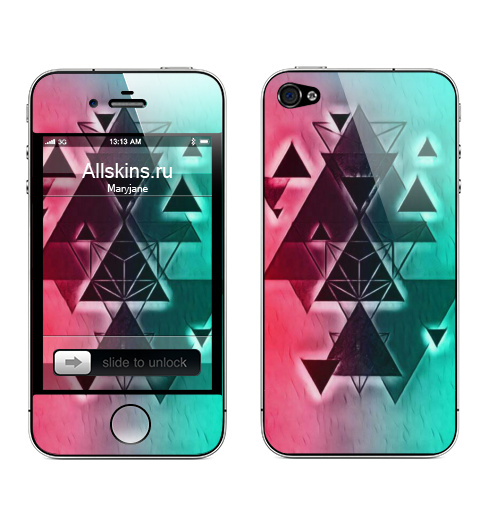Наклейка на Телефон Apple iPhone 4S, 4 Геометрия треугольника,  купить в Москве – интернет-магазин Allskins, геометрия, геометрический, Триугольник, искусство