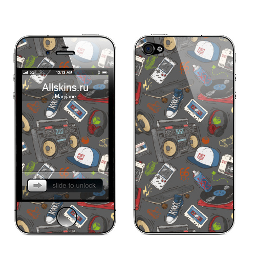 Наклейка на Телефон Apple iPhone 4S, 4 Уличная культура,  купить в Москве – интернет-магазин Allskins, джойстик, конверс, кеды, сабвуфер, бумбокс, музыка, граффити, молодежь, молодежный, субкультура